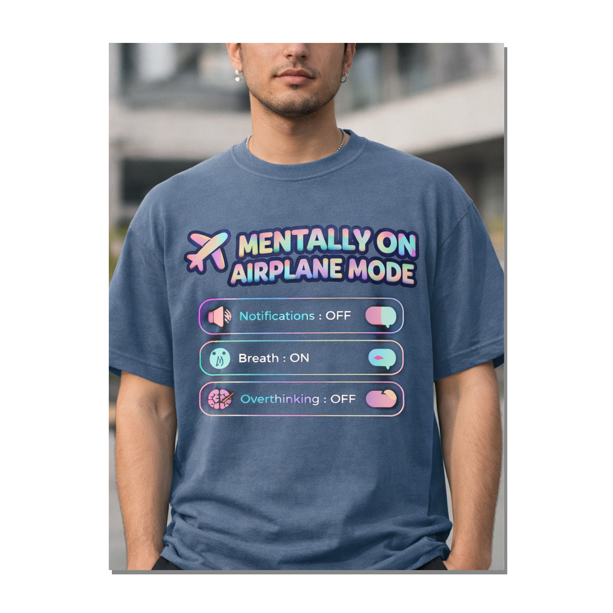 Mentally On Airplane Mode Oversized T-Shirt (Breath: ON Edition)